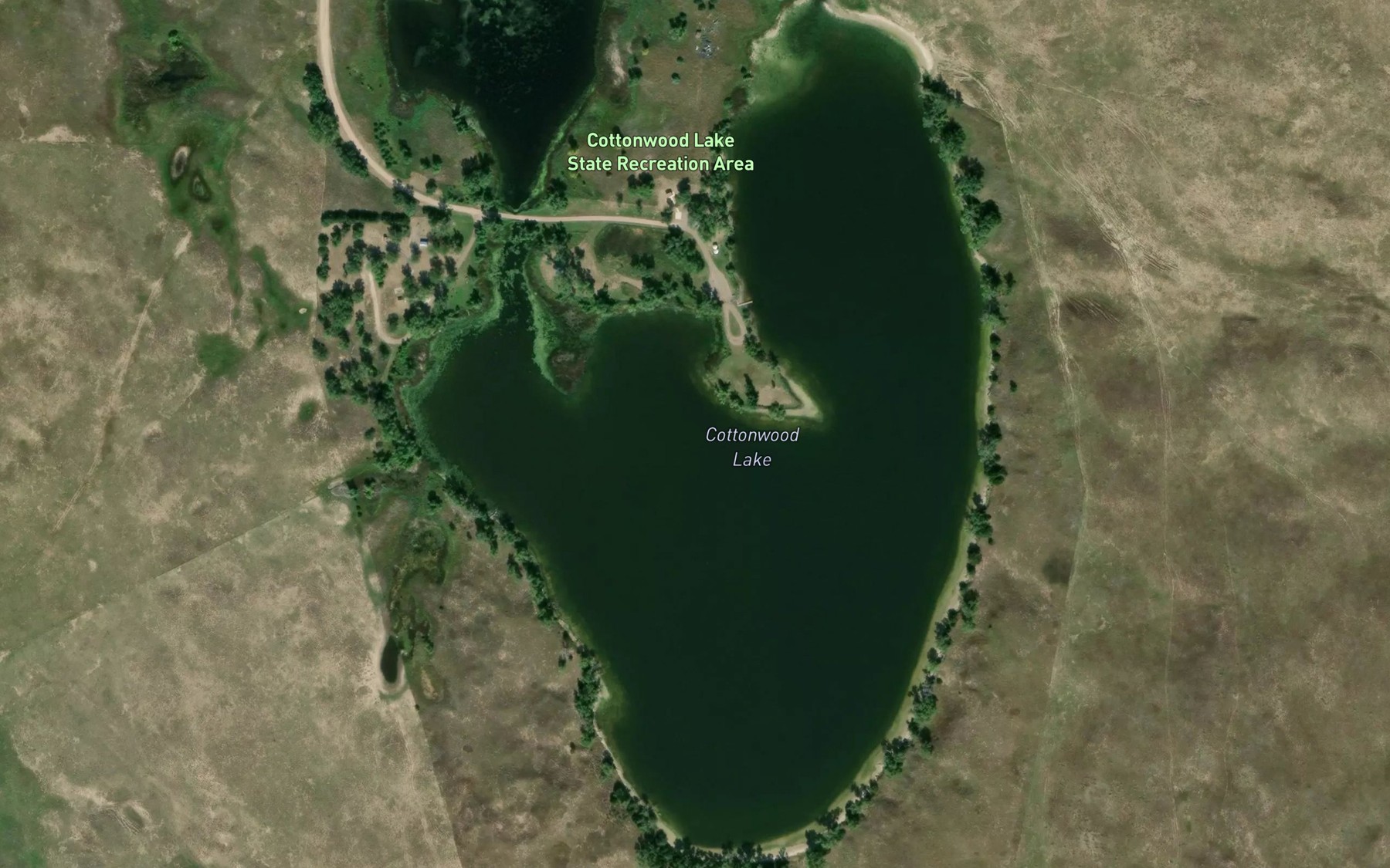 Satellite map of the Cottonwood Lake