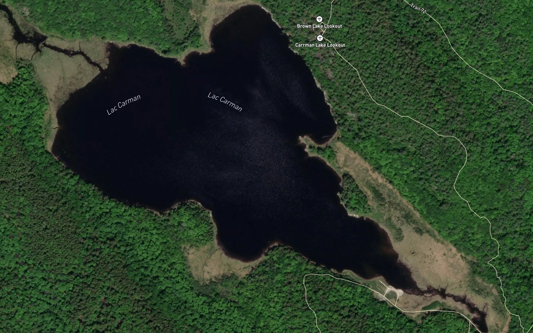 Satellite map of the Lac Carman