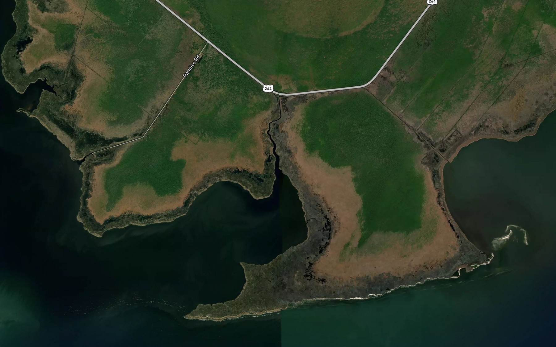 Satellite map of the Pains Creek