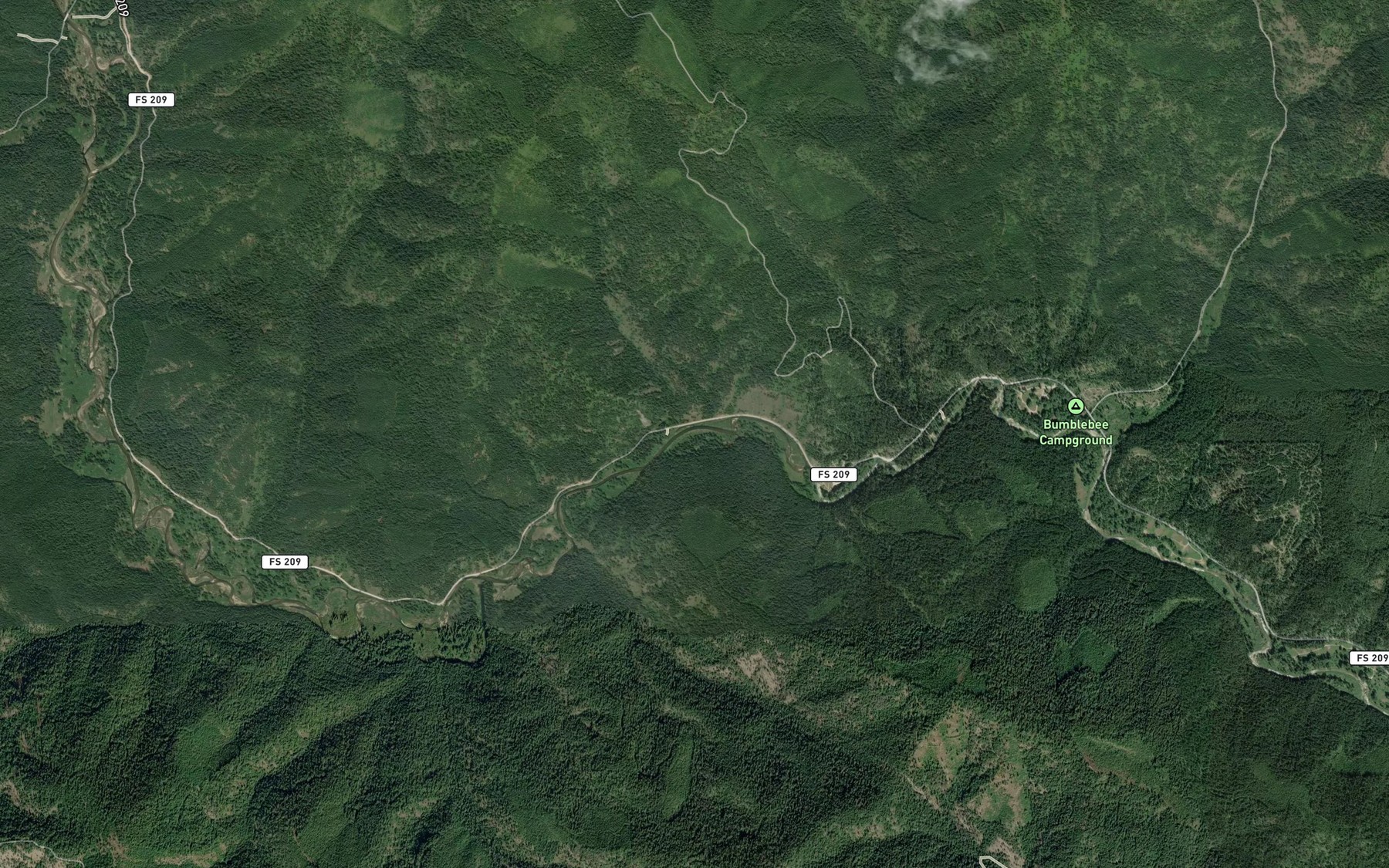 Satellite map of the County Creek