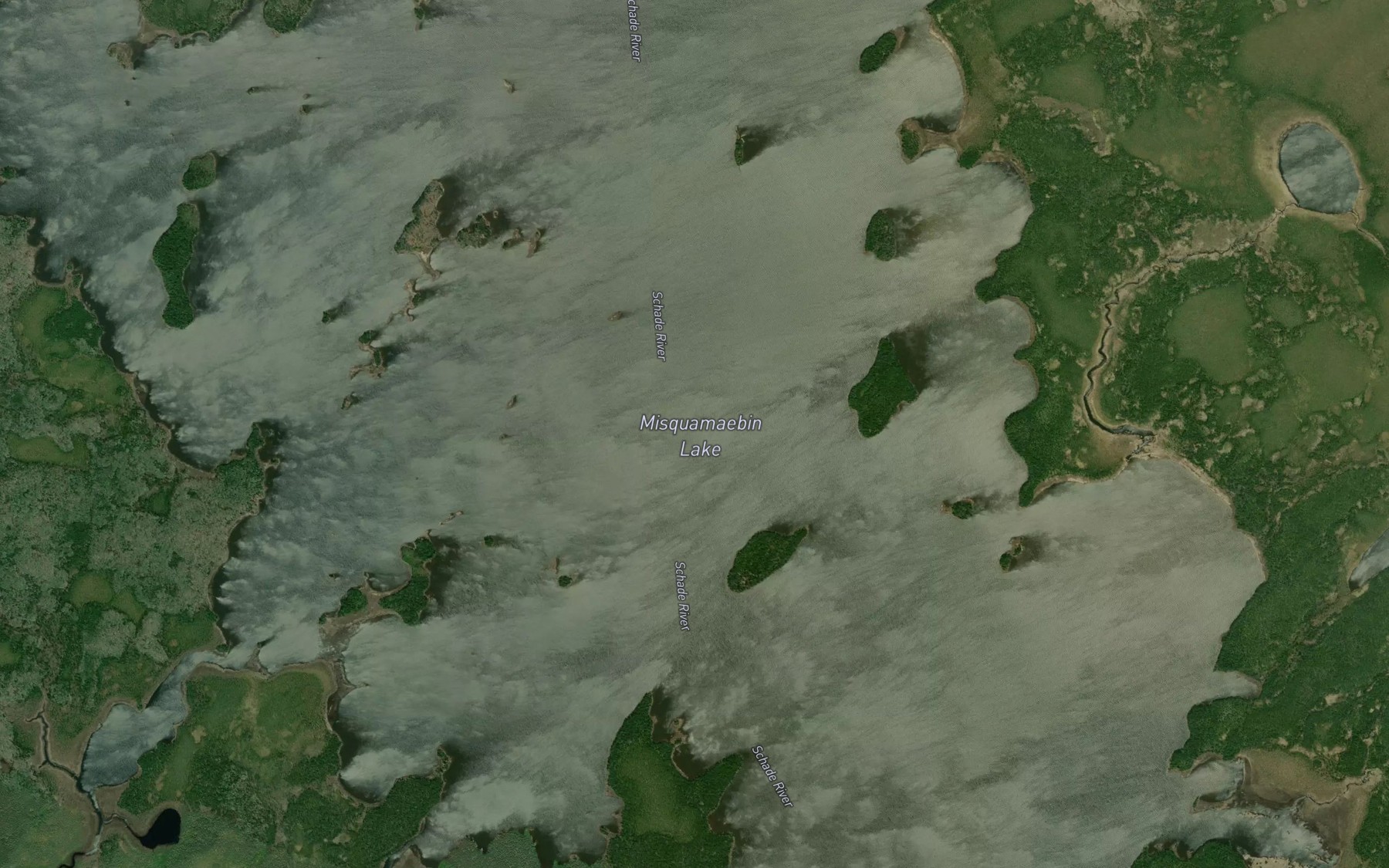 Satellite map of the Misquamaebin Lake