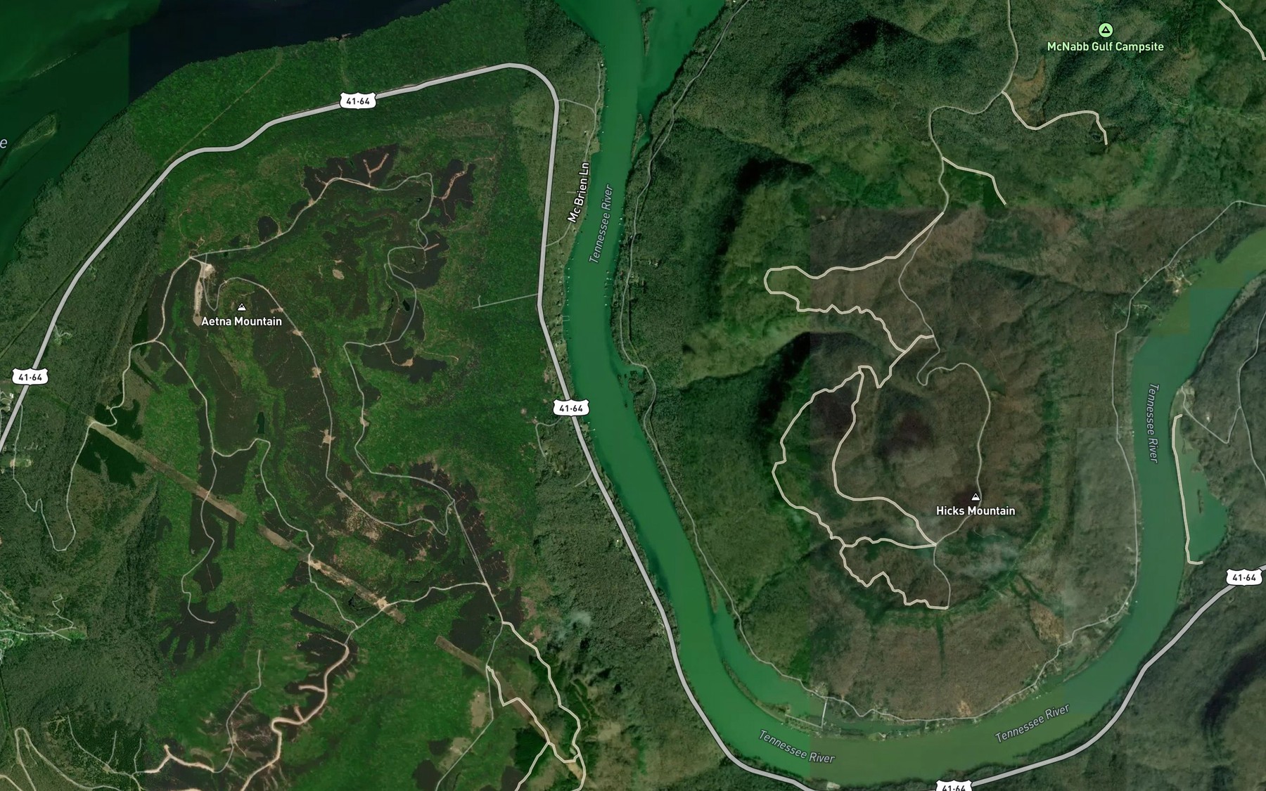 Satellite map of the Ellis Gap Branch