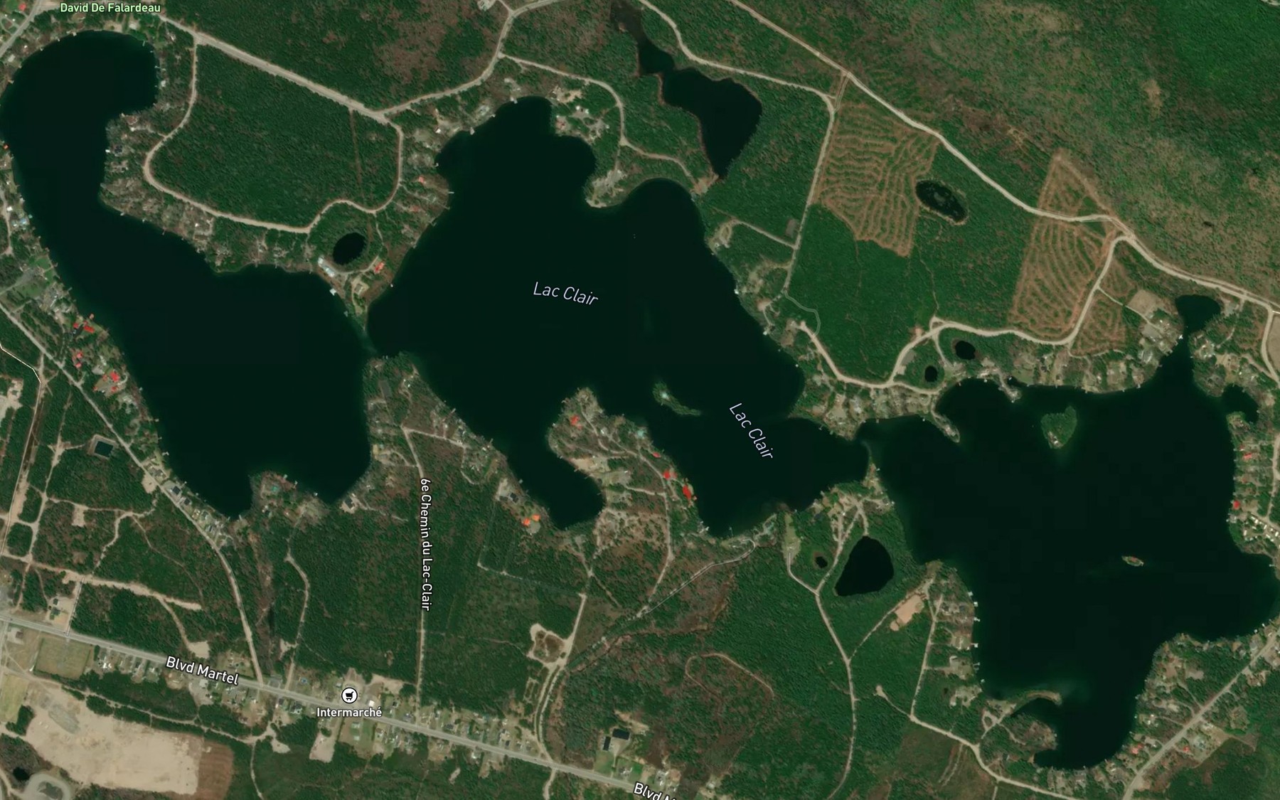 Satellite map of the Lac Clair