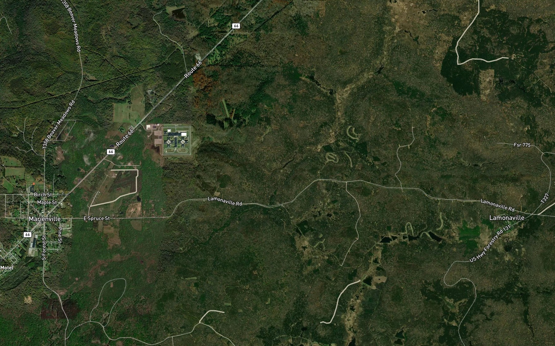 Satellite map of the Scott Run