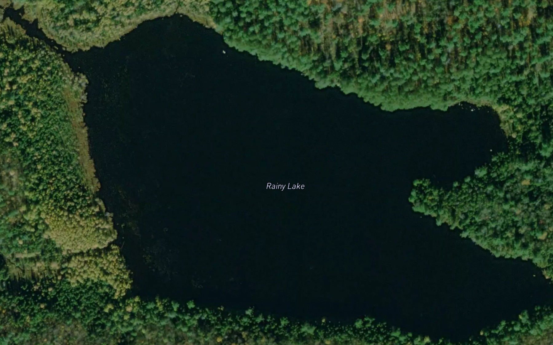 Satellite map of the Rainy Lake