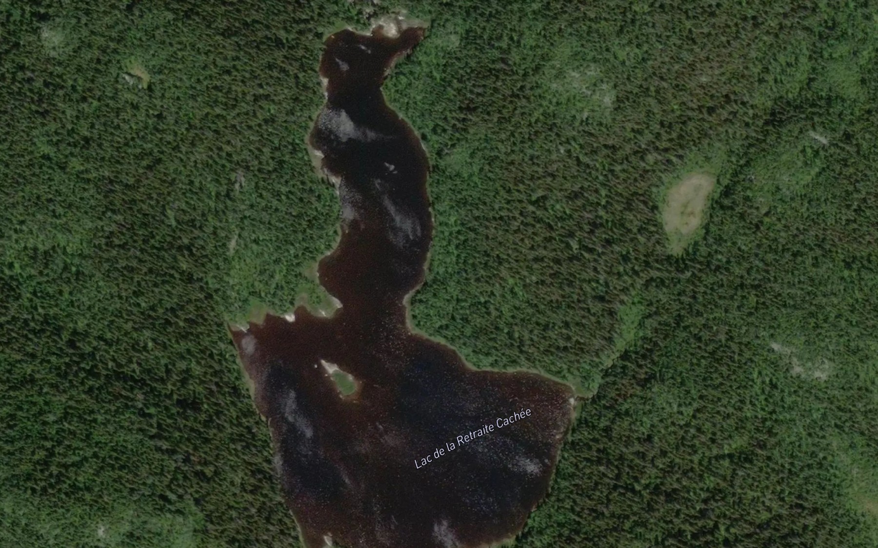 Satellite map of the Lac de la Retraite Cachee
