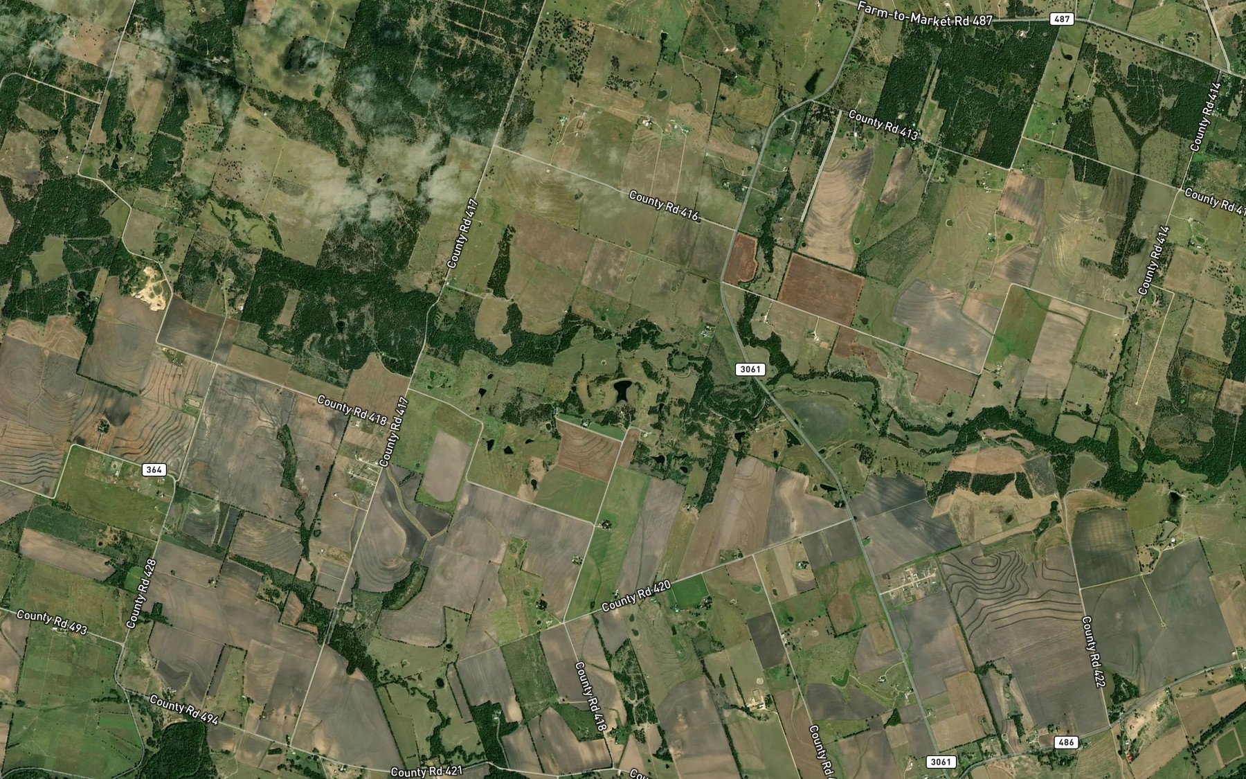 Satellite map of the Ellett Camp and Glaser Lake