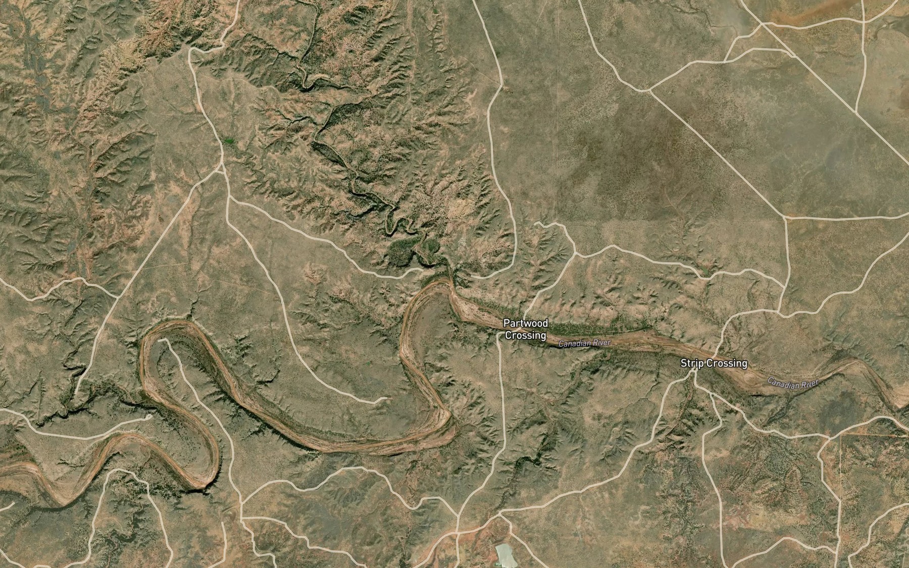 Satellite map of the Romero Creek