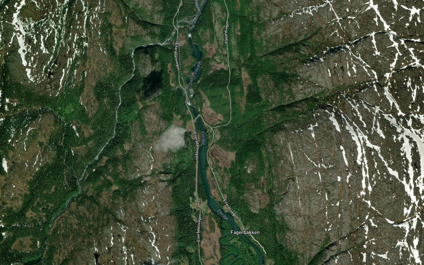 Satellite map of the Nesleita,in