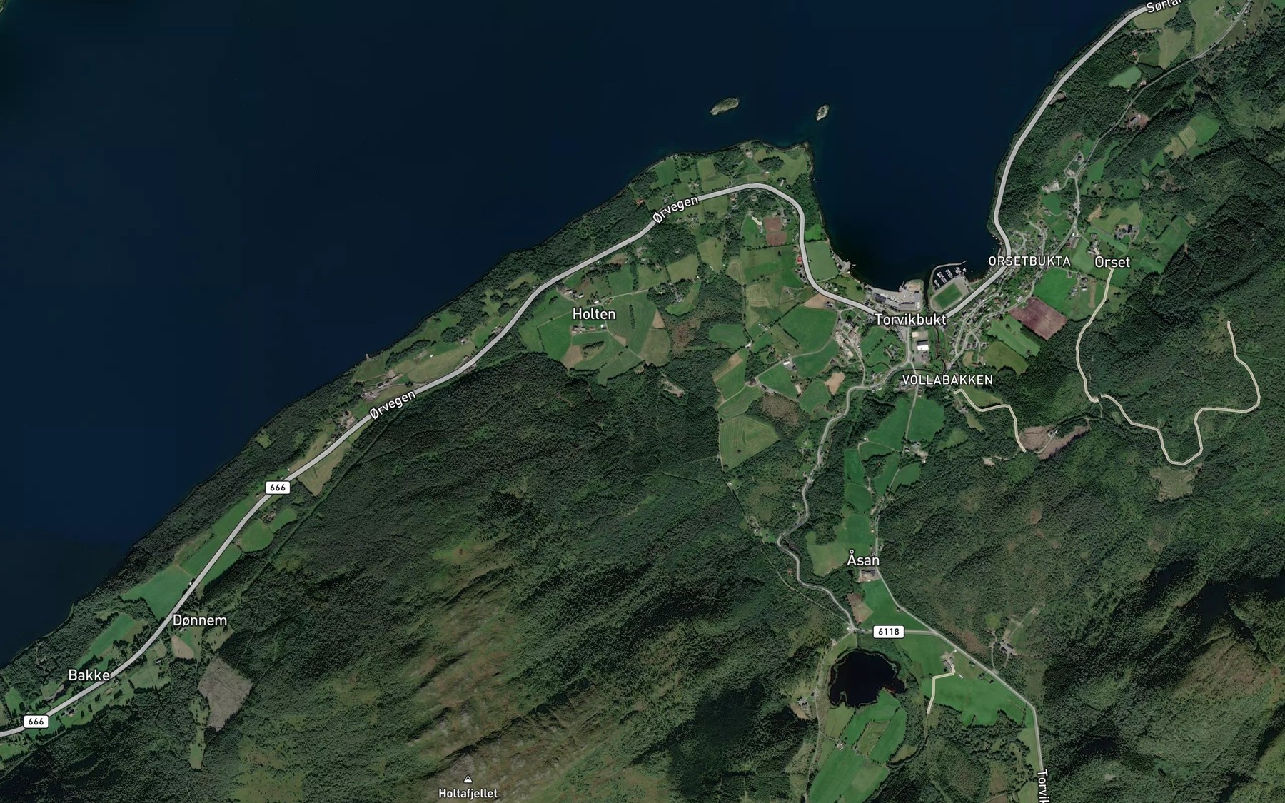 Satellite map of the Tortholbekken