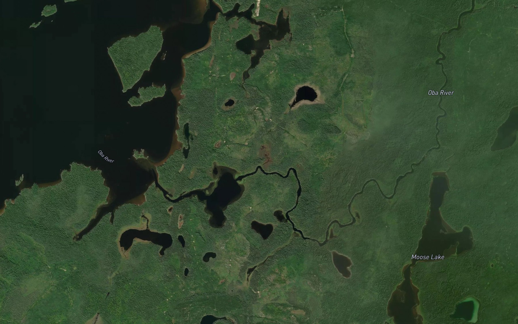 Satellite map of the Oba River