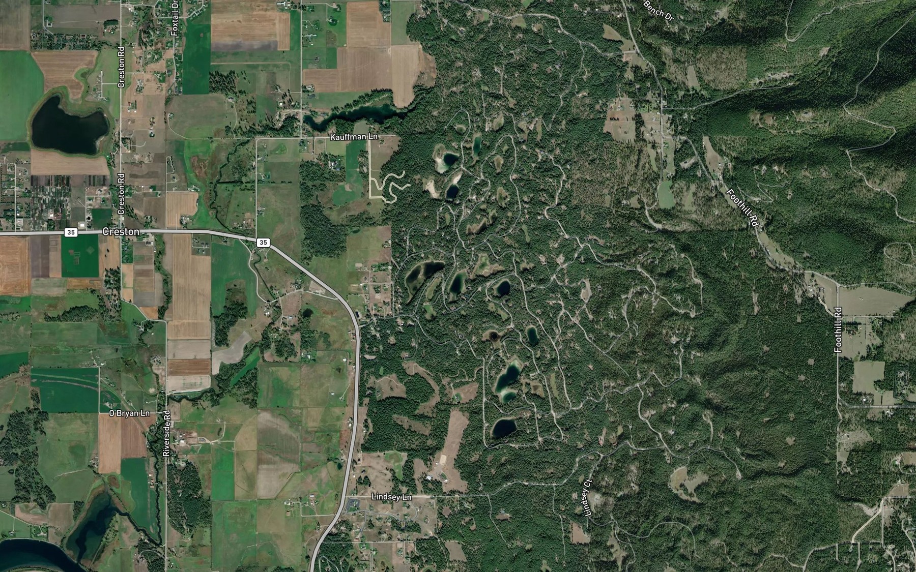 Satellite map of the Lake Peter