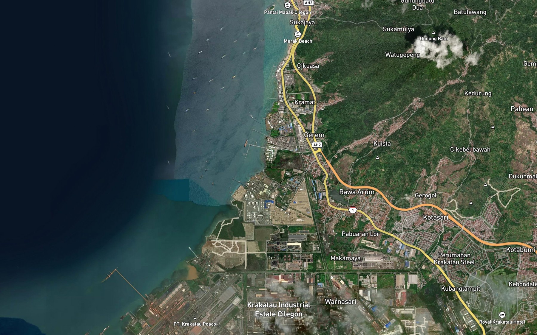 Satellite map of the Kali Gerem