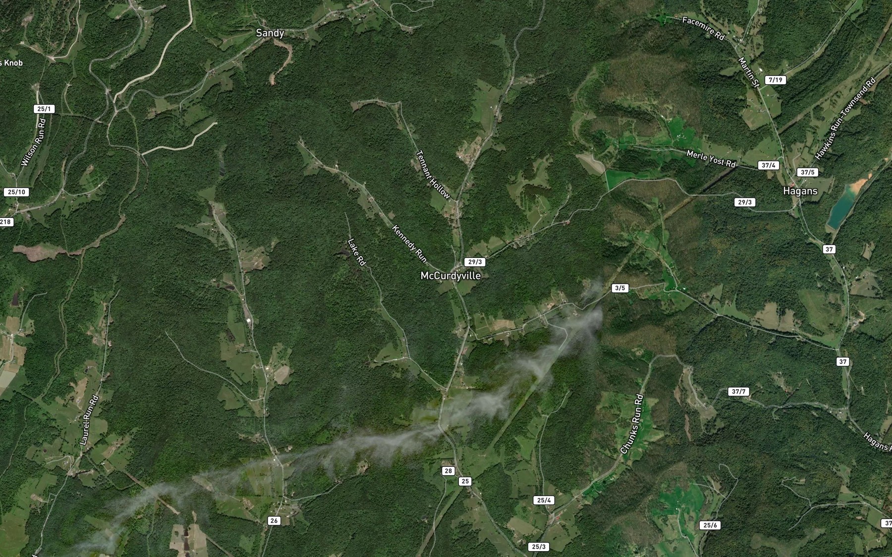 Satellite map of the Kennedy Run