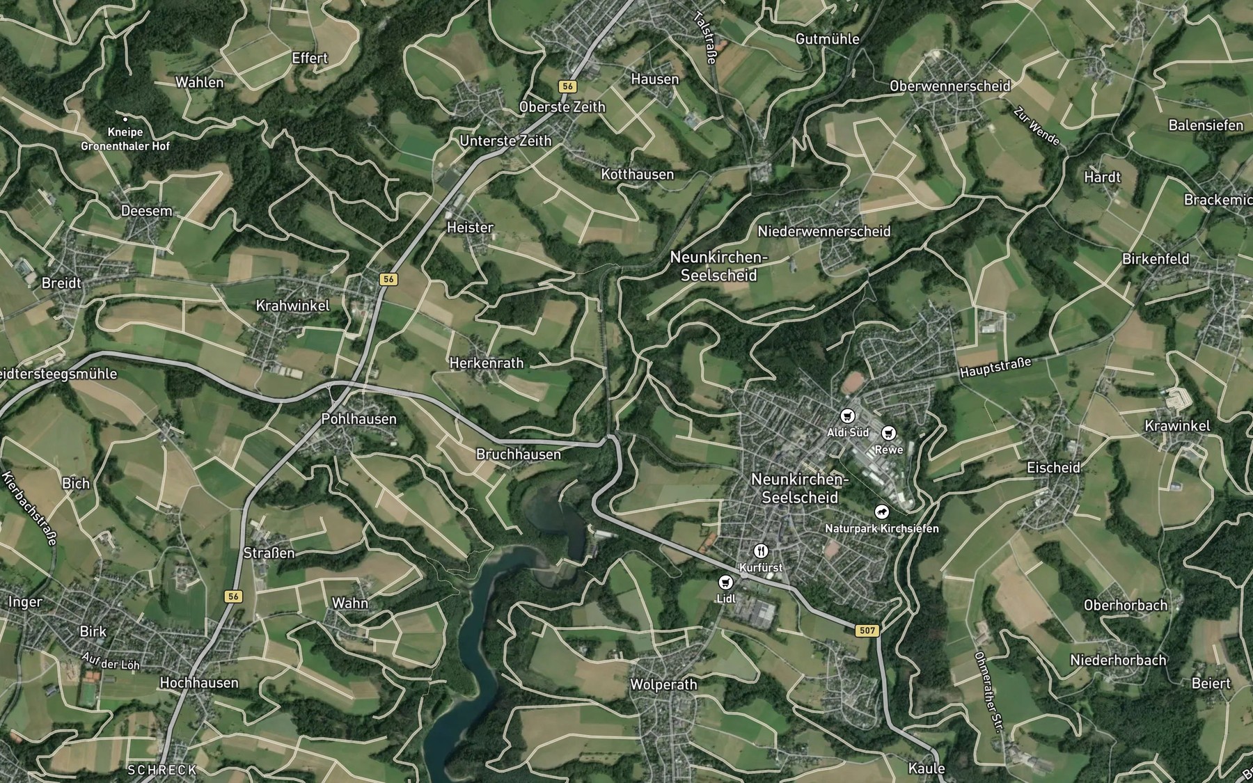 Satellite map of the Wendbach