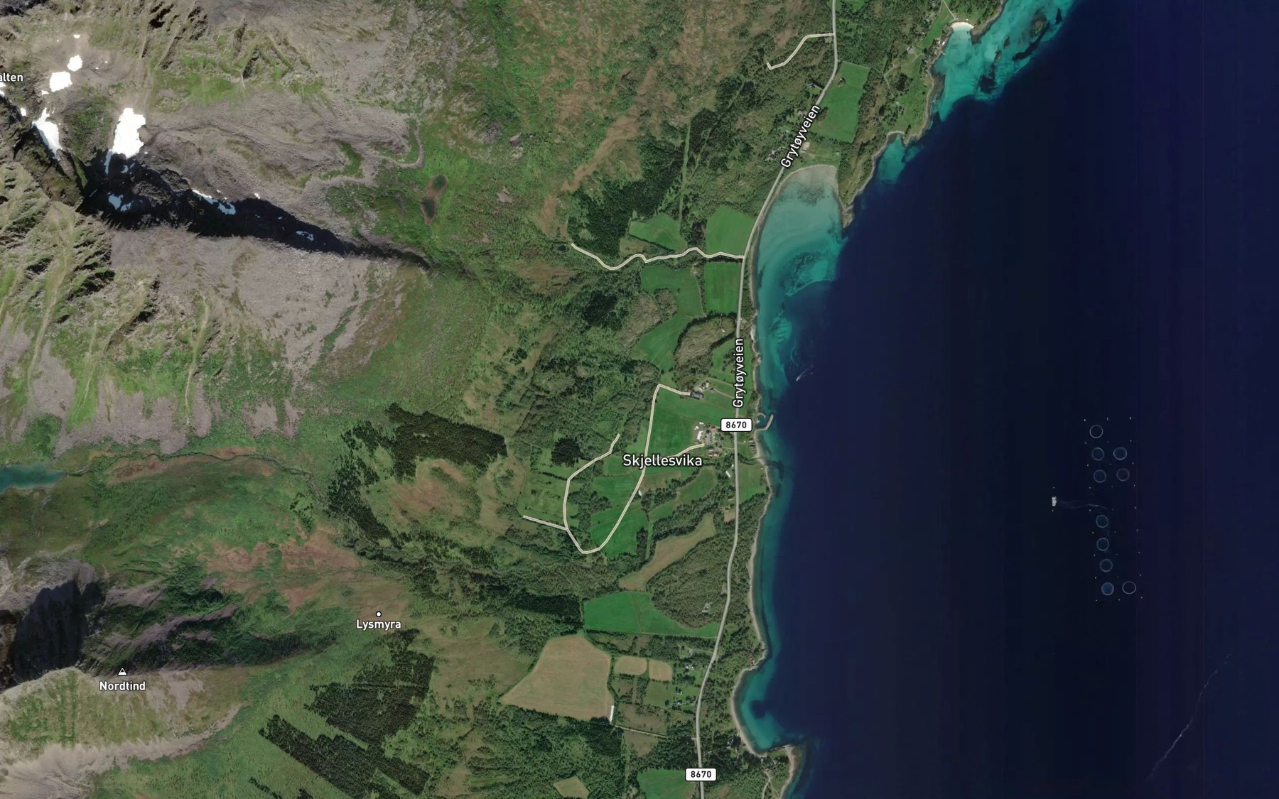 Satellite map of the Litjelva