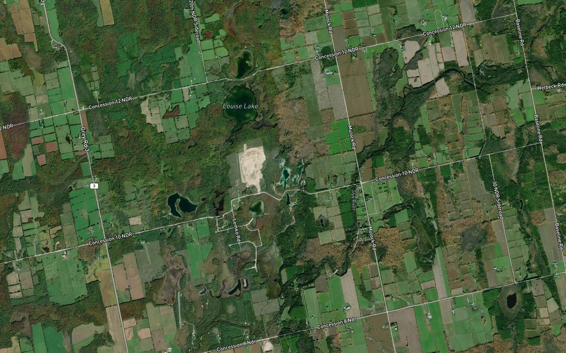 Satellite map of the Bluewater Lakes