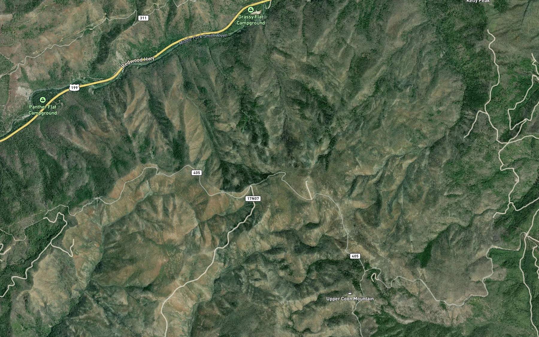 Satellite map of the Cedar Spring