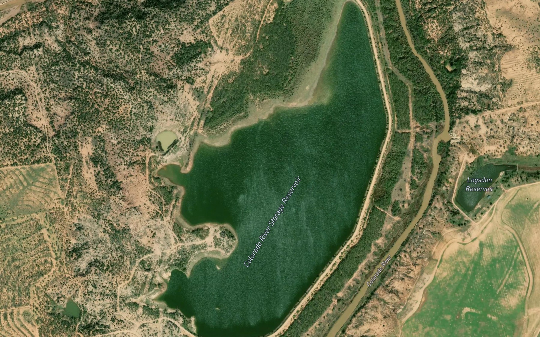 Satellite map of the Barber Reservoir