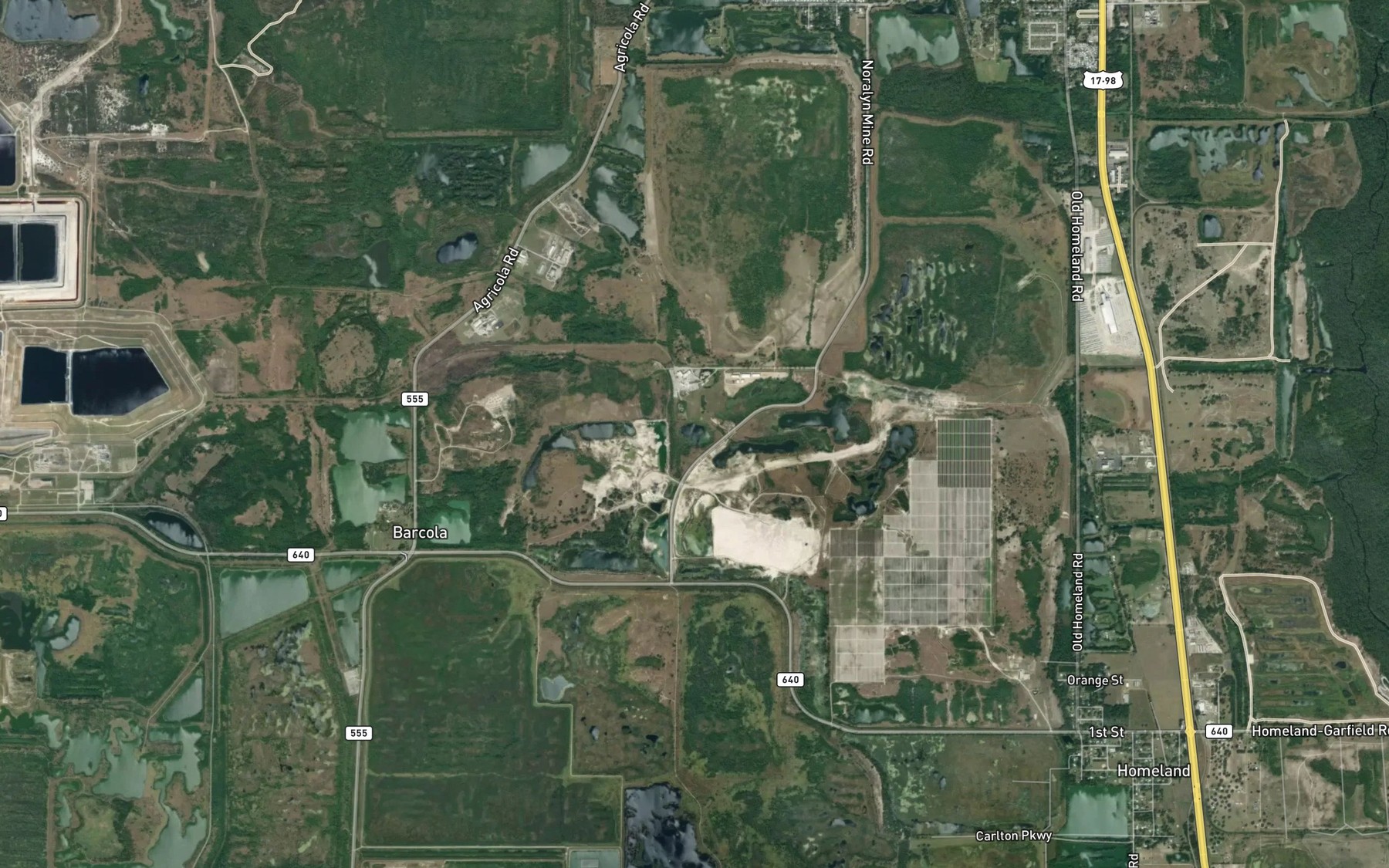 Satellite map of the Noralyn Mine Lake