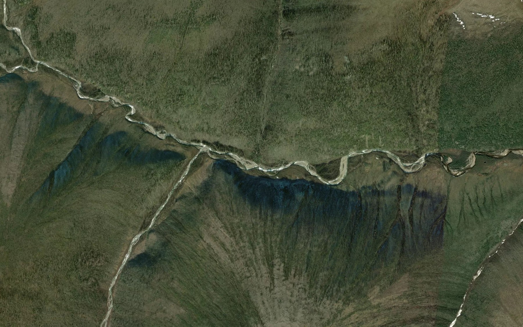 Satellite map of the American Creek