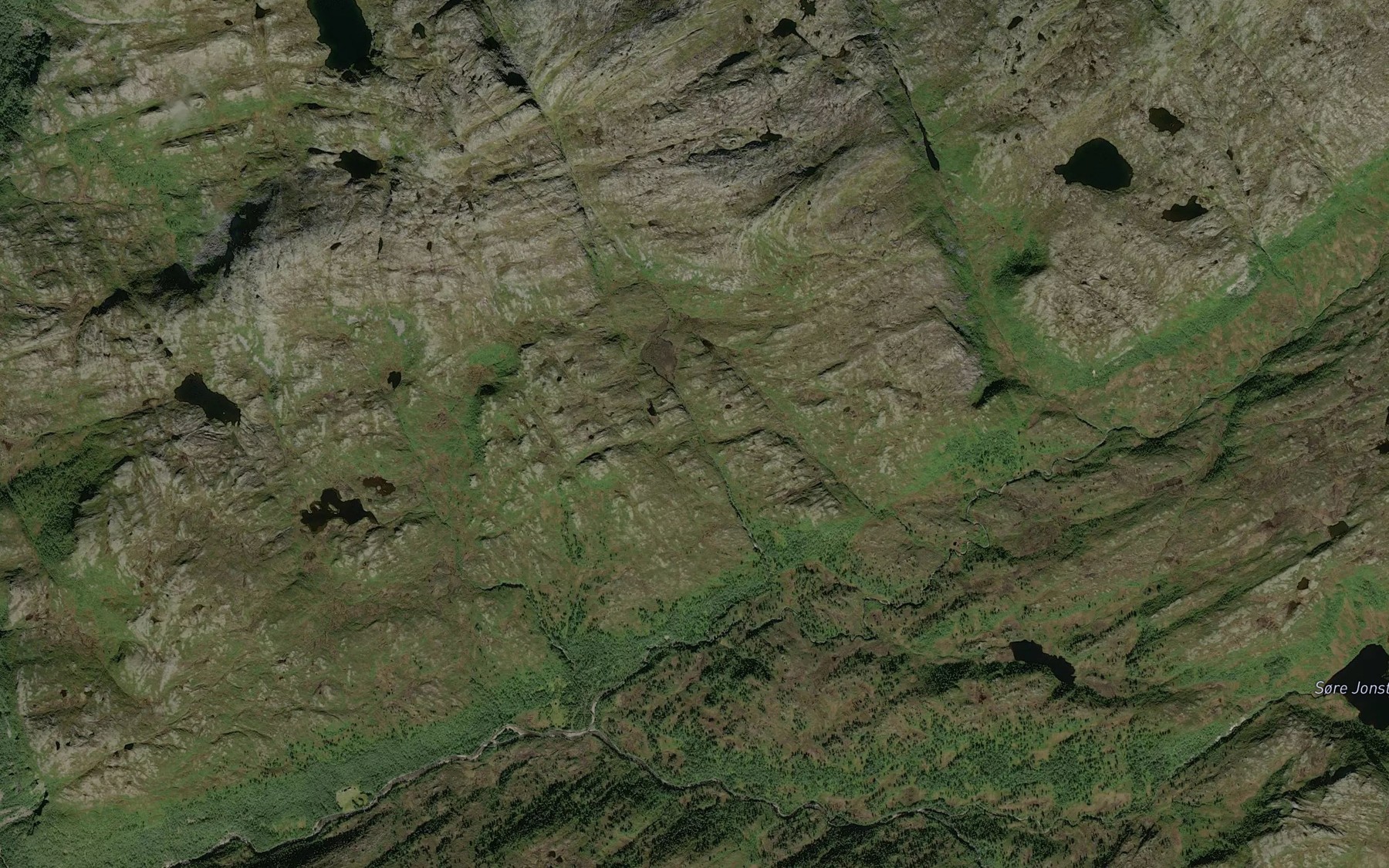 Satellite map of the Knubbslettbekken