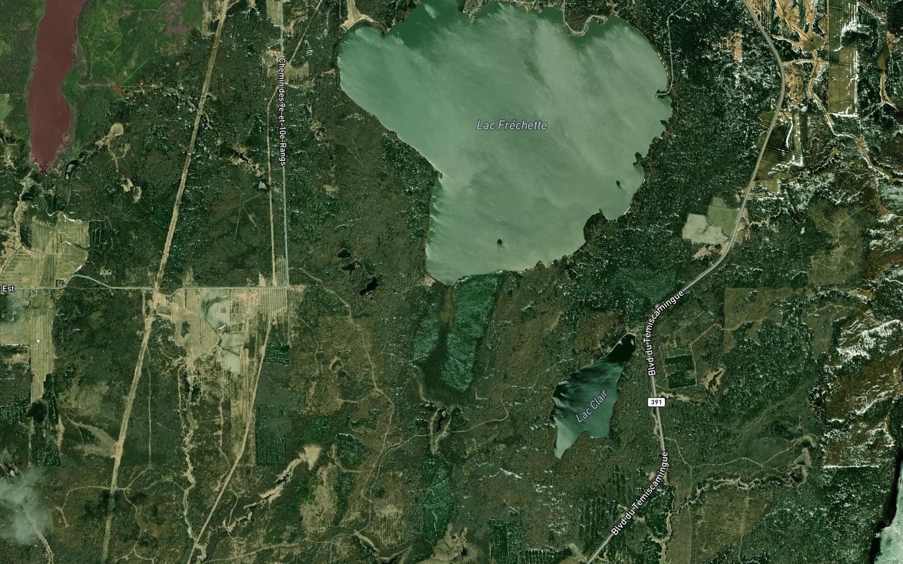 Satellite map of the Cours d'eau Saint-Ignace