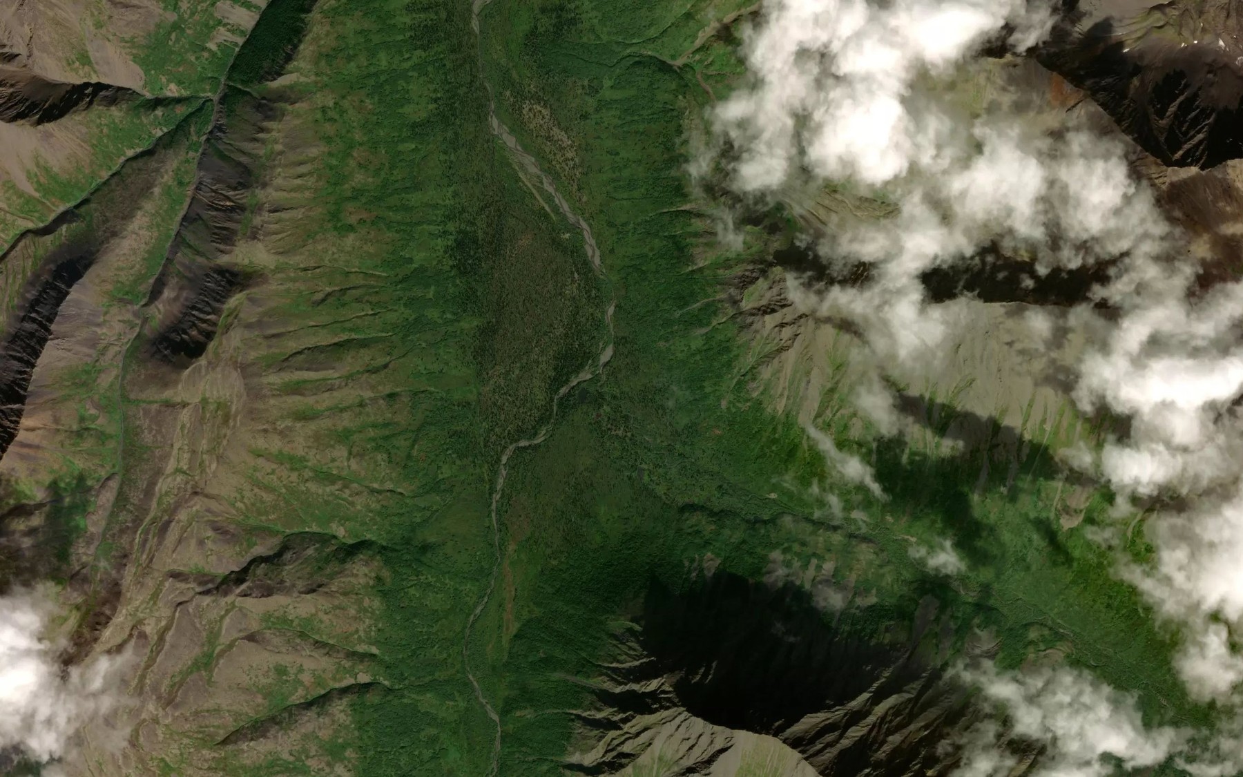 Satellite map of the Pass Fork Dalzell Creek