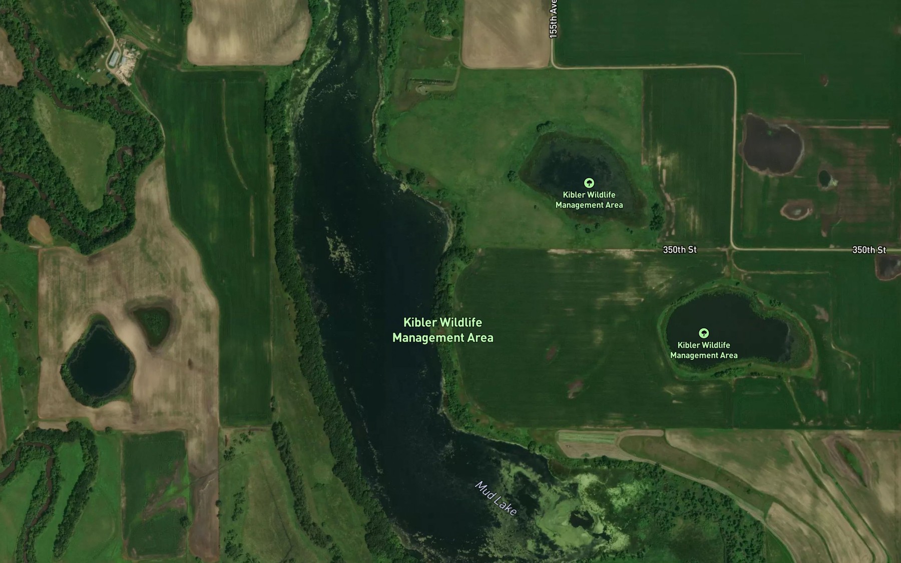Satellite map of the Mud Lake