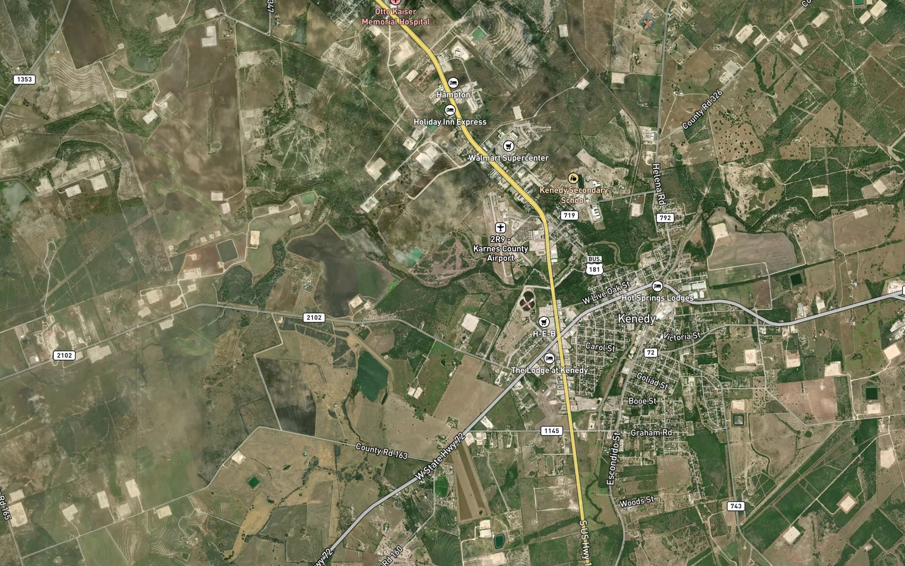 Satellite map of the Panther Creek