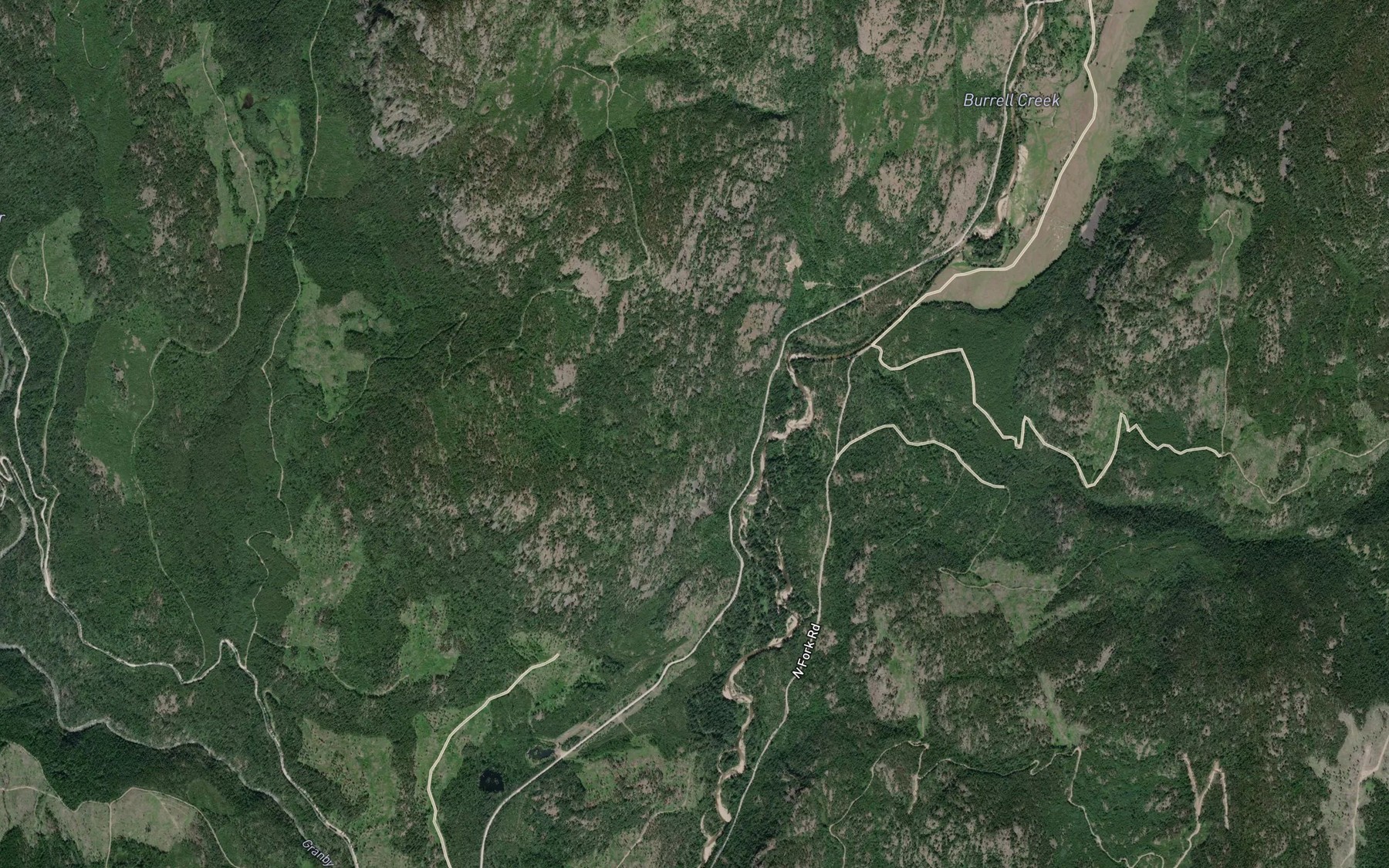 Satellite map of the Knappen Creek