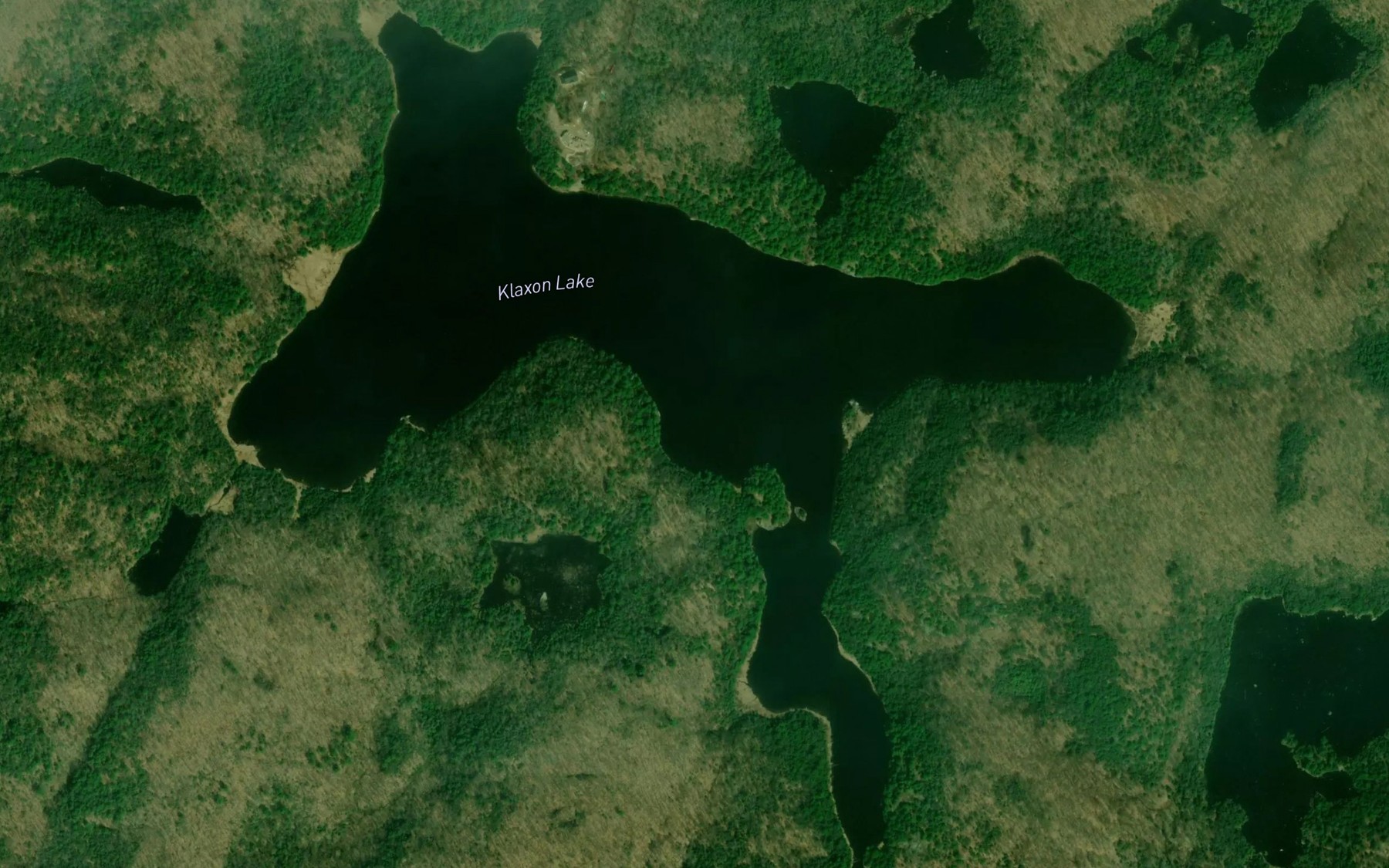 Satellite map of the Klaxon Lake