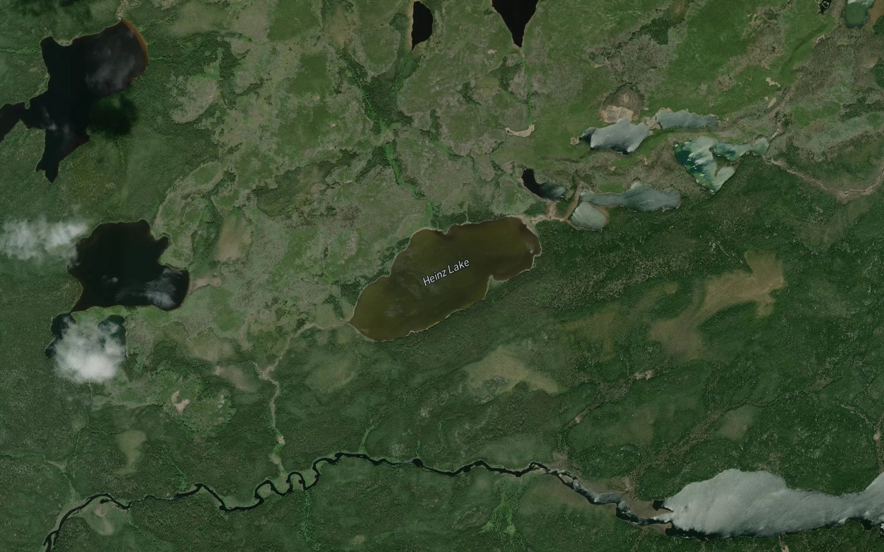 Satellite map of the Heinz Lake