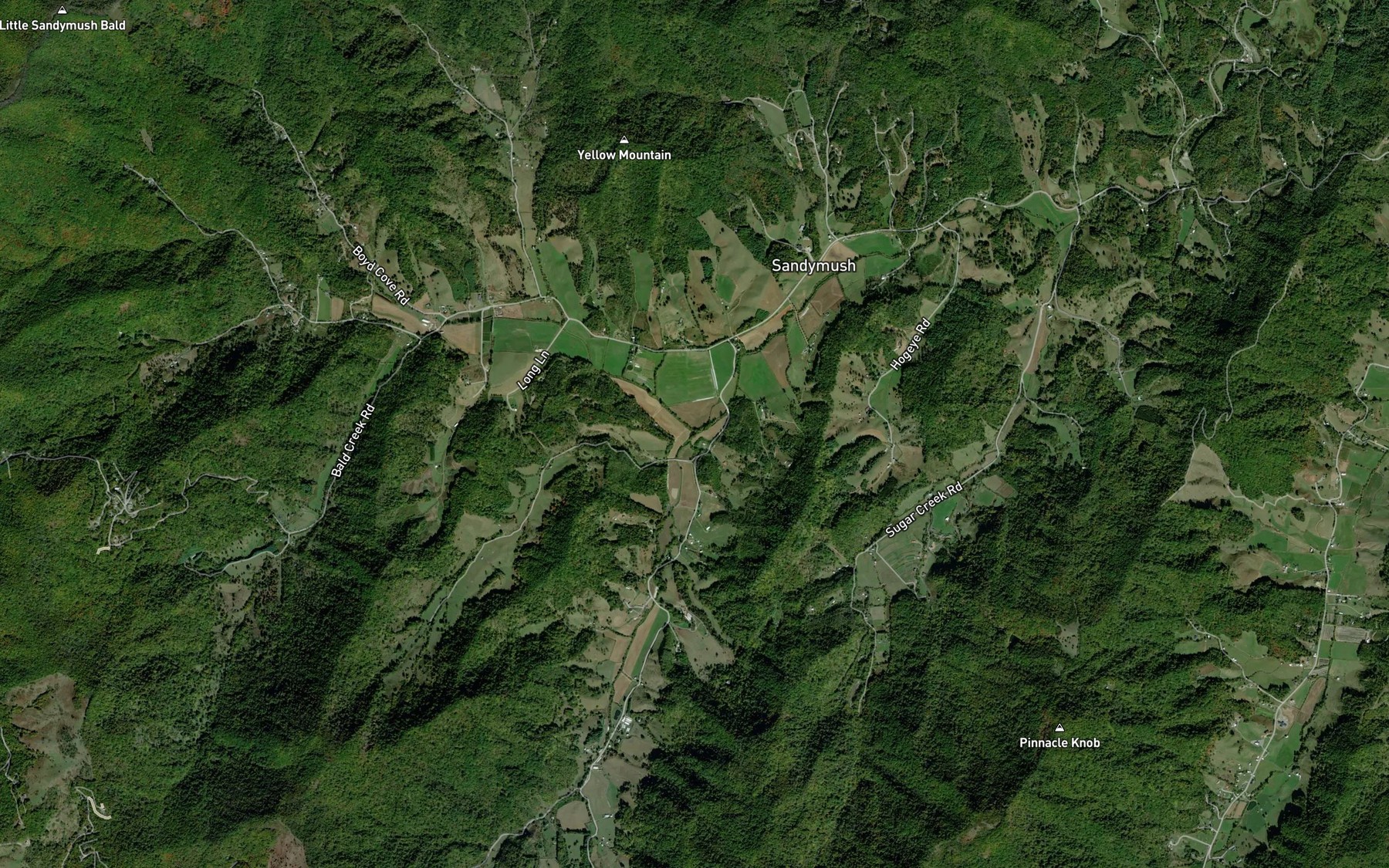 Satellite map of the Willow Creek