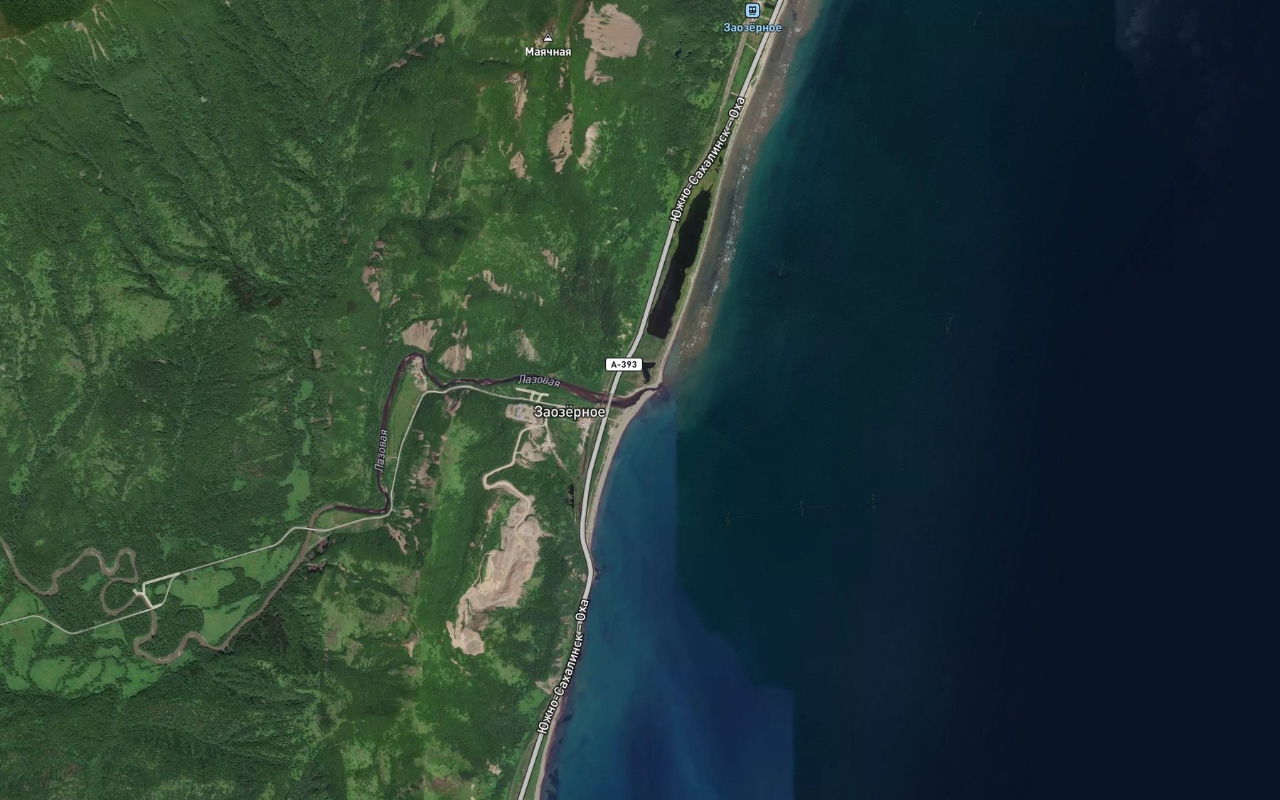 Satellite map of the Lazovaya