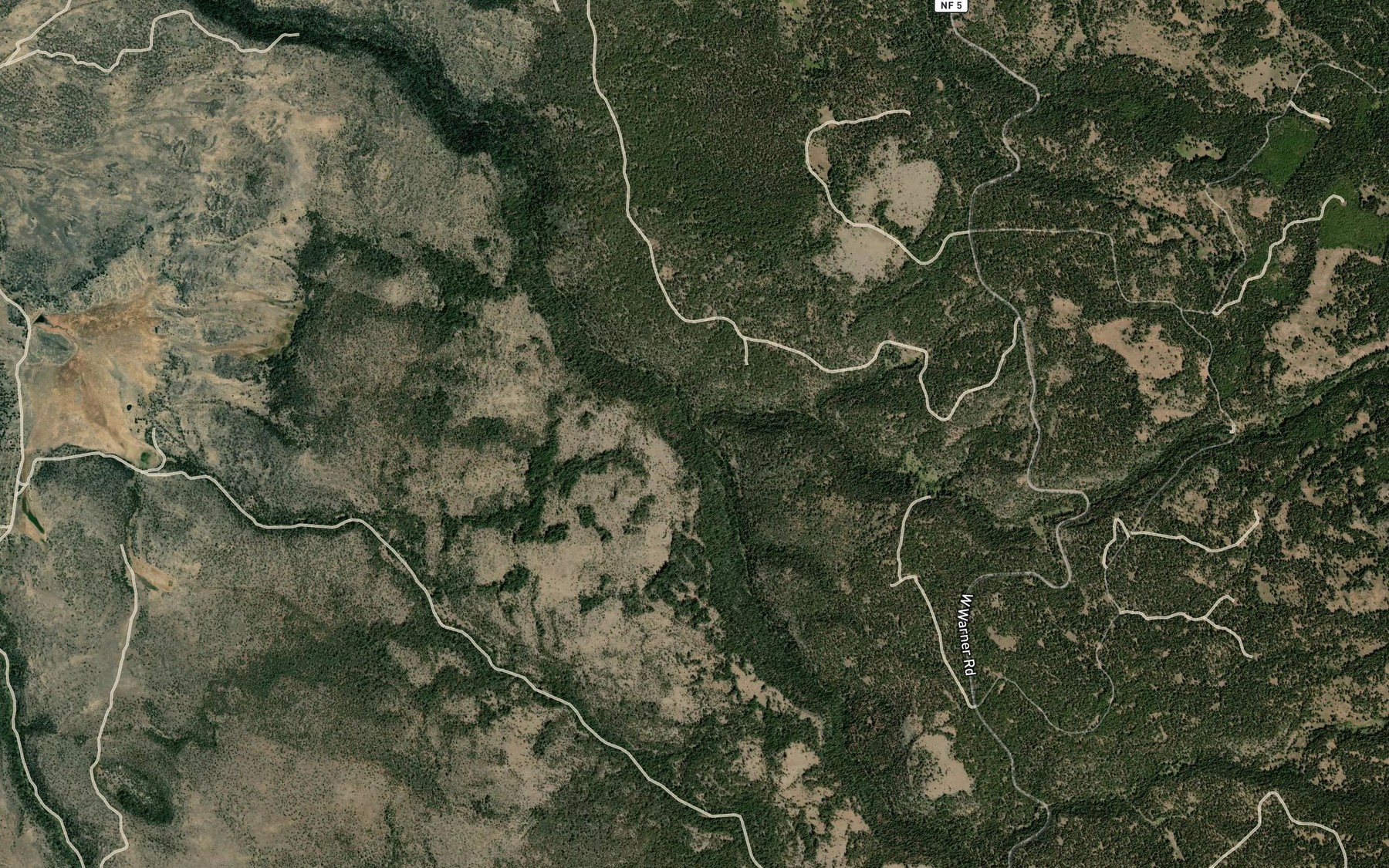 Satellite map of the Middle Fork Pine Creek