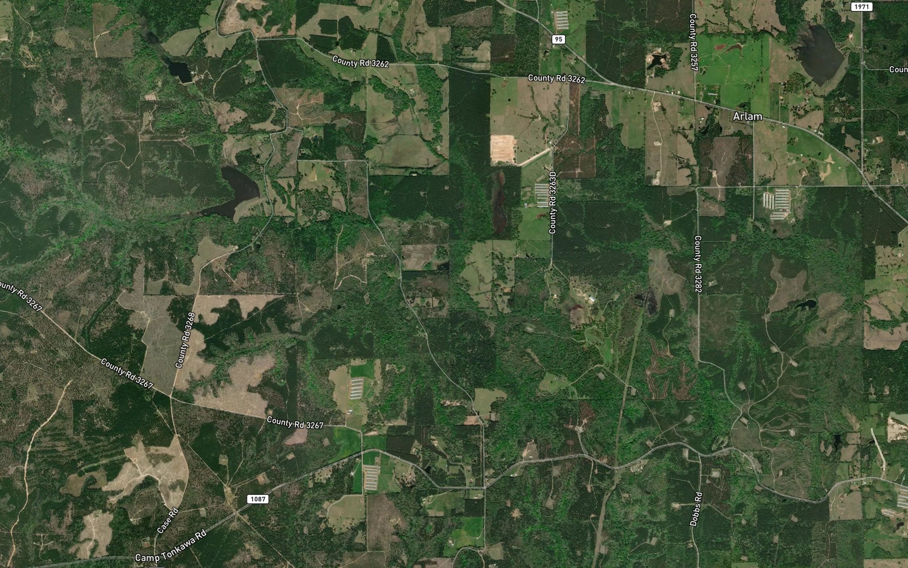 Satellite map of the Fenton Springs Branch