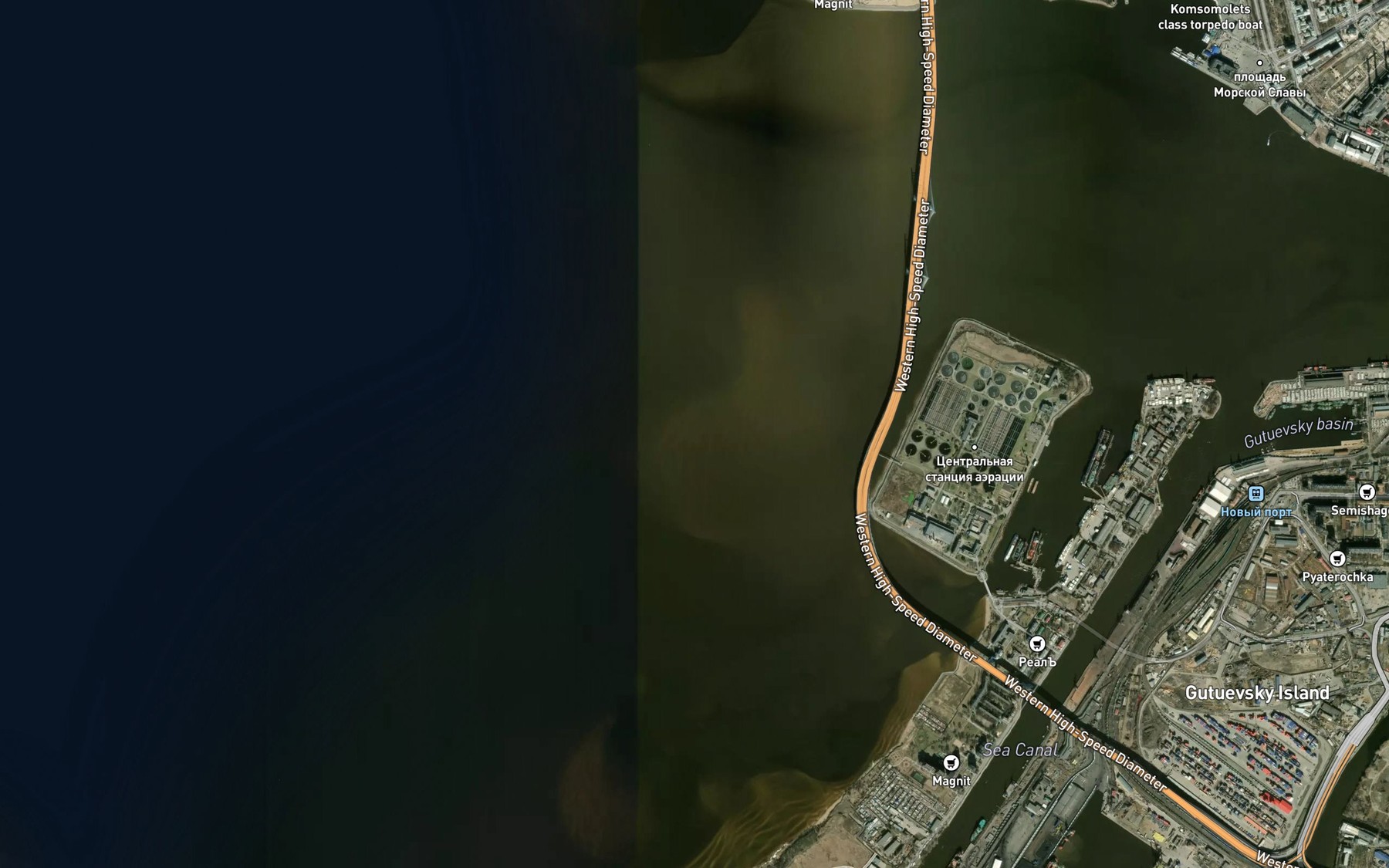 Satellite map of the Belaya Mel'