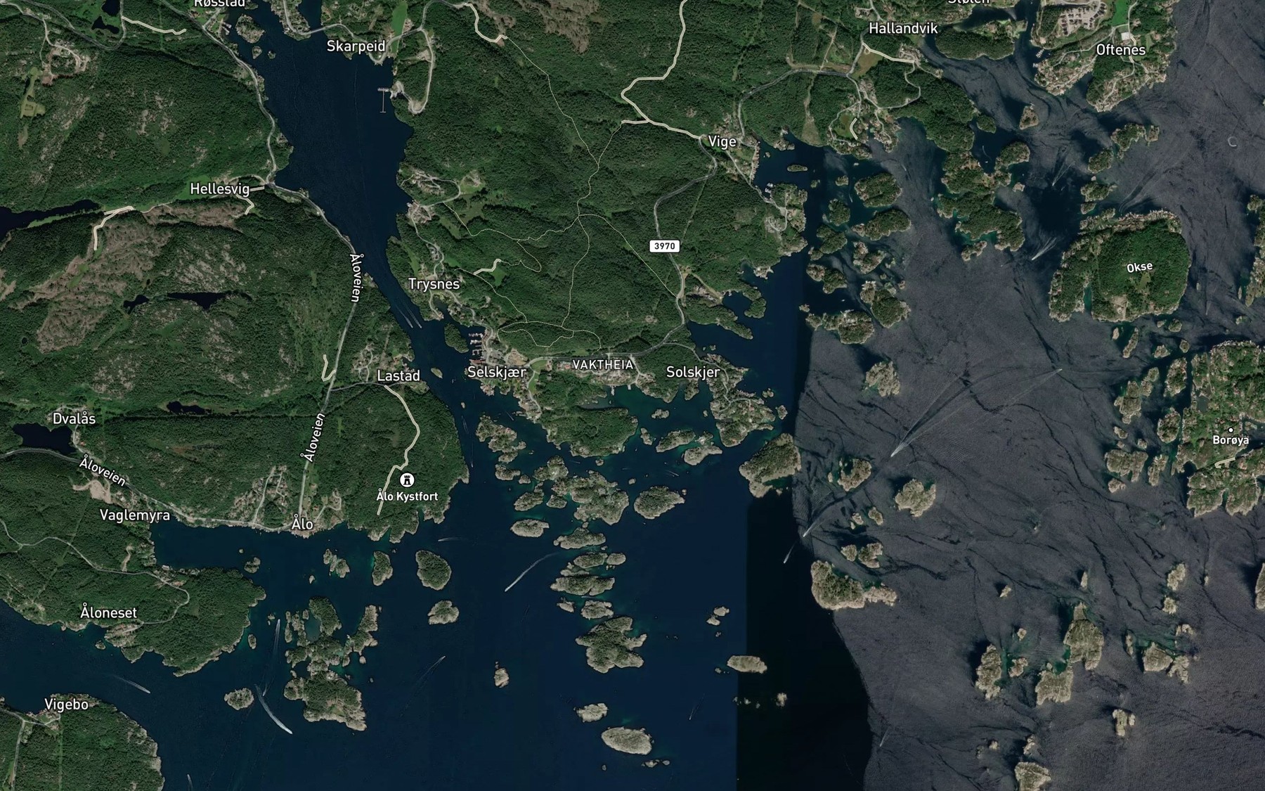 Satellite map of the Leirkilen