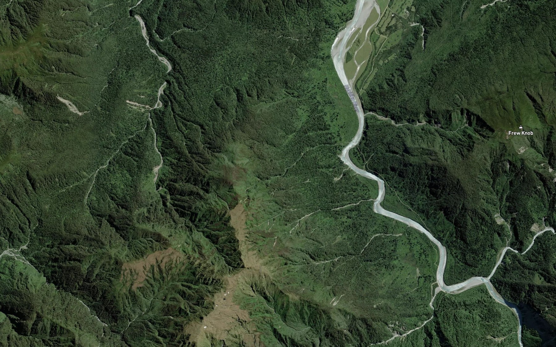 Satellite map of the Harrop Creek