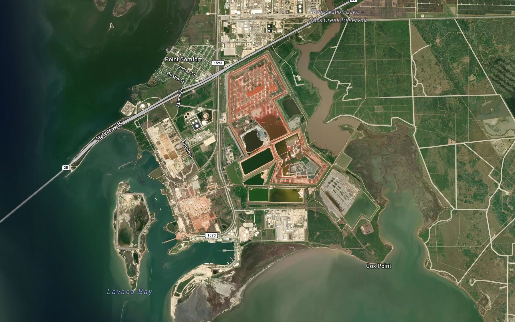 Satellite map of the Raw Water Lake