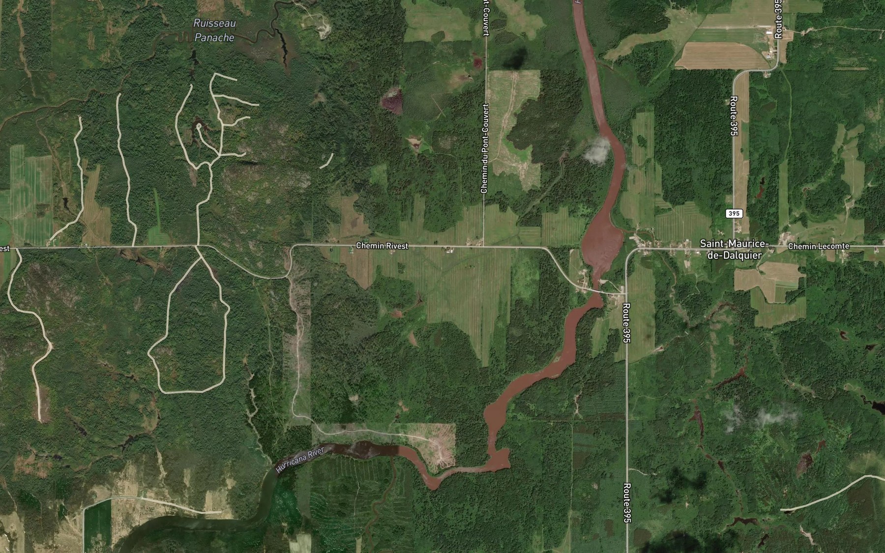 Satellite map of the Ruisseau Gauthier