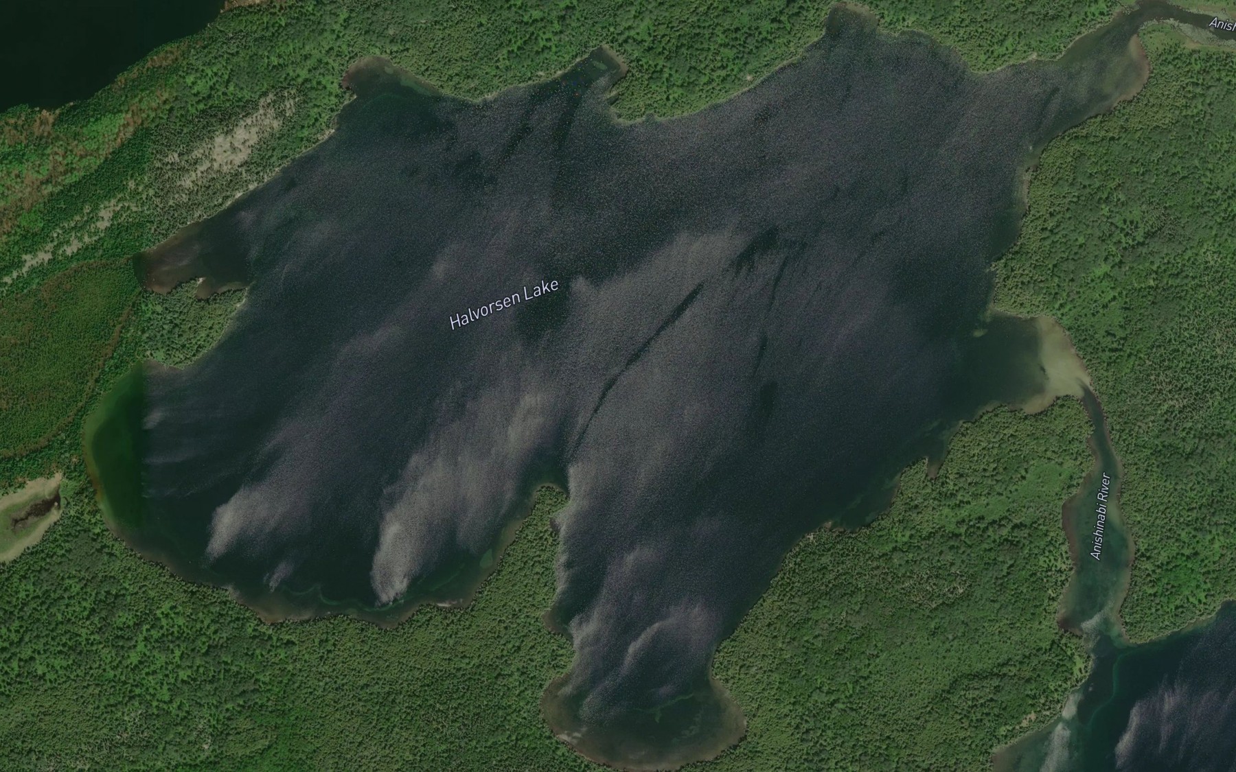 Satellite map of the Halvorsen Lake