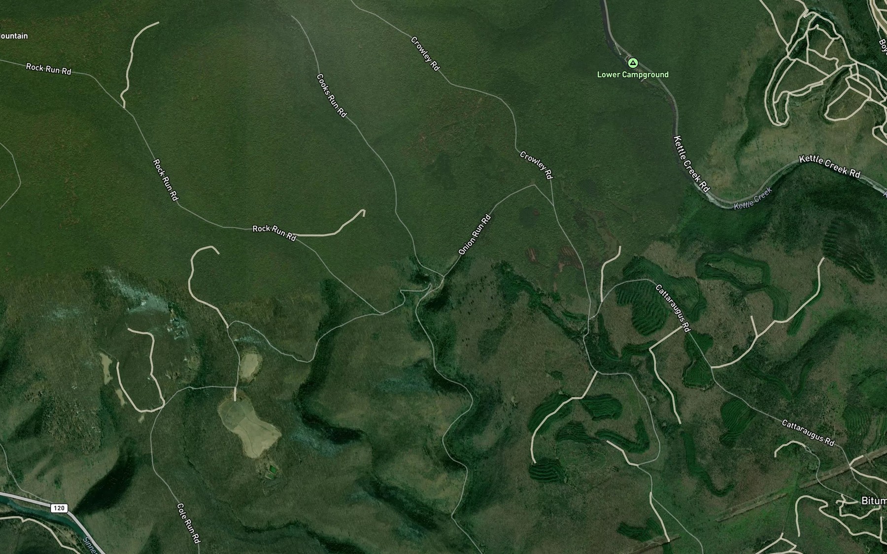 Satellite map of the Onion Run