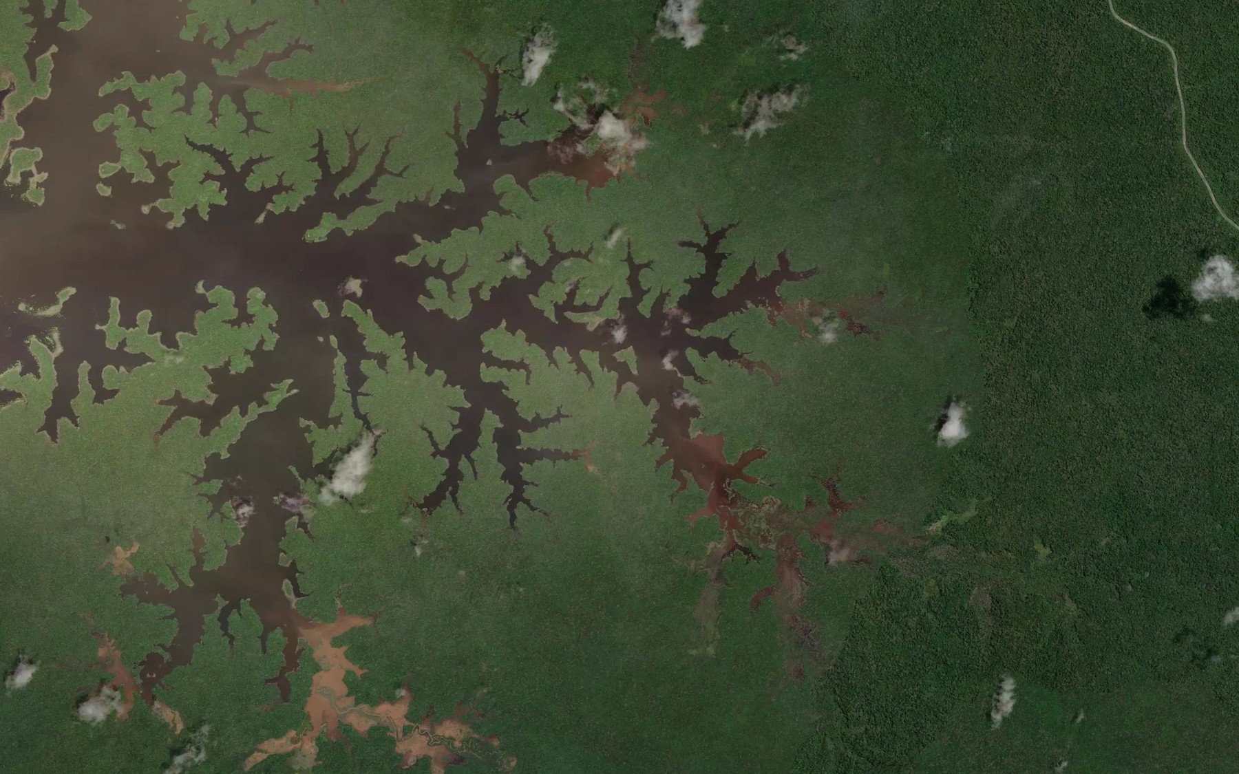 Satellite map of the Ame River