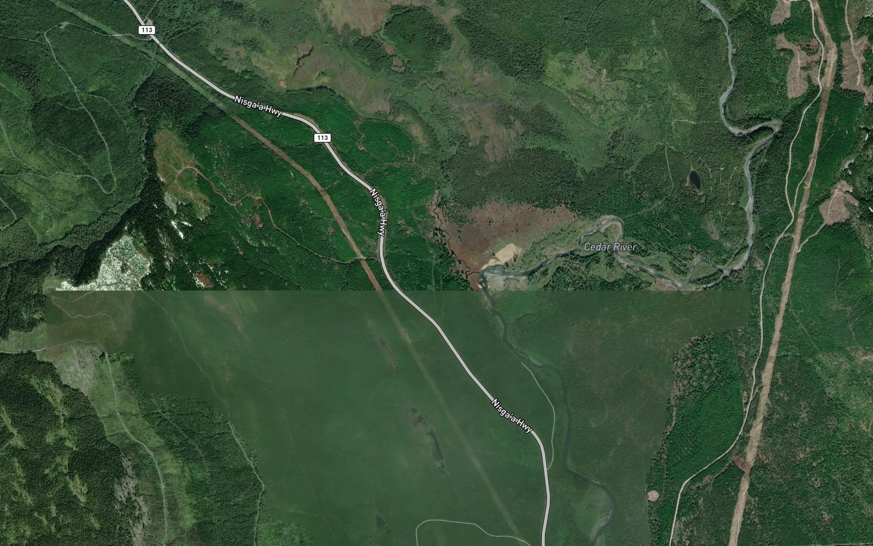 Satellite map of the Hadenschild Creek