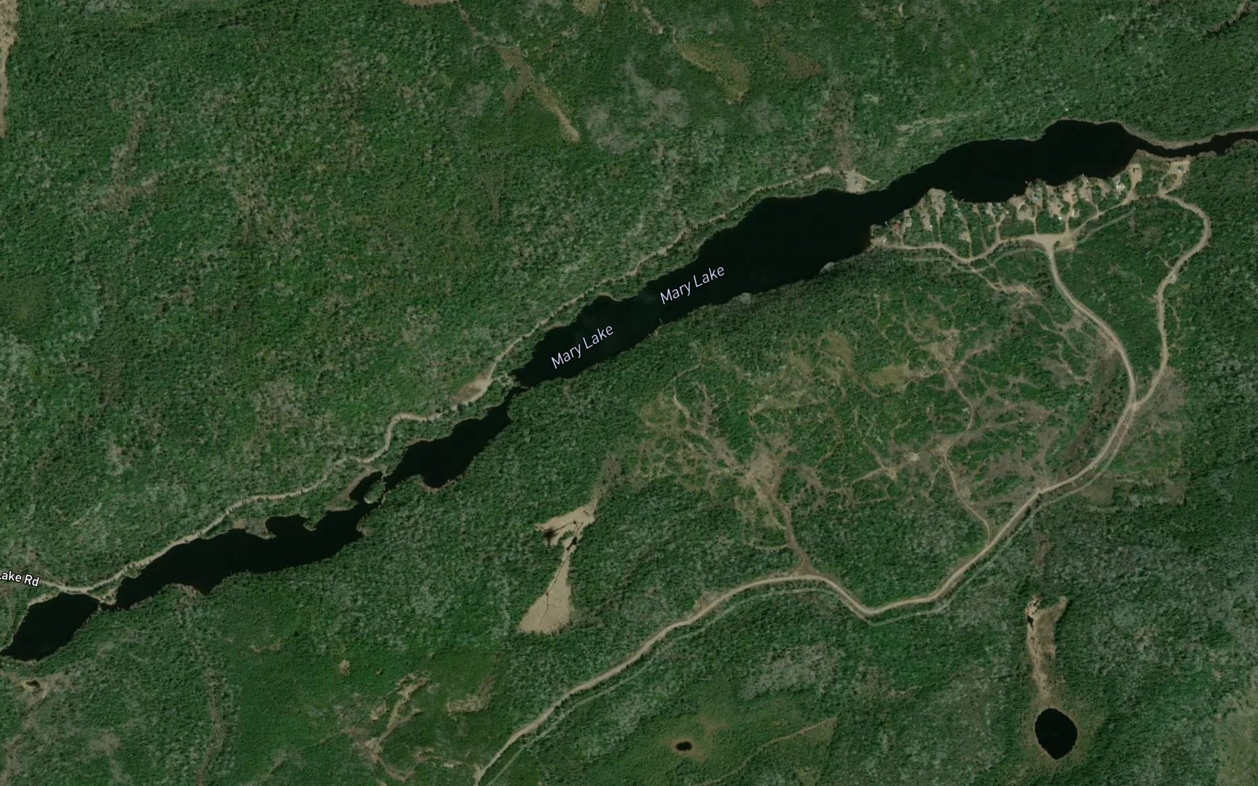 Satellite map of the Mary Lake
