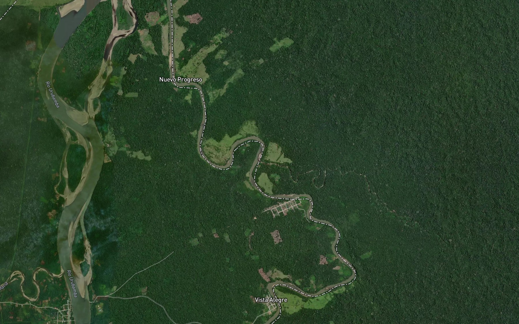 Satellite map of the Quebrada Piedra