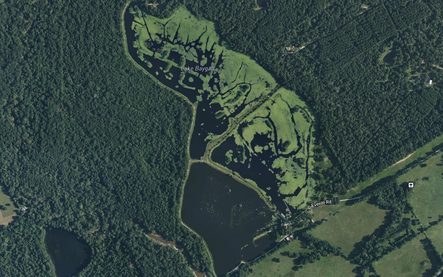 Satellite map of the Lake Baygall