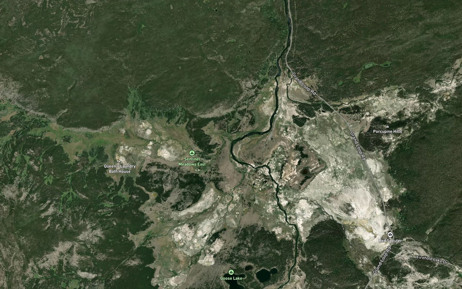 Satellite map of the Sentinel Creek